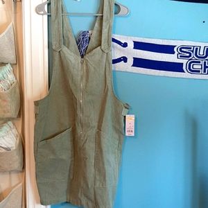 Green overall dress
